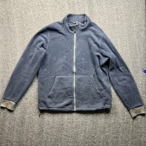 REI Co-op Fleece Jacket Mens Large Blue Full Zip Mock Neck Outdoor Casual